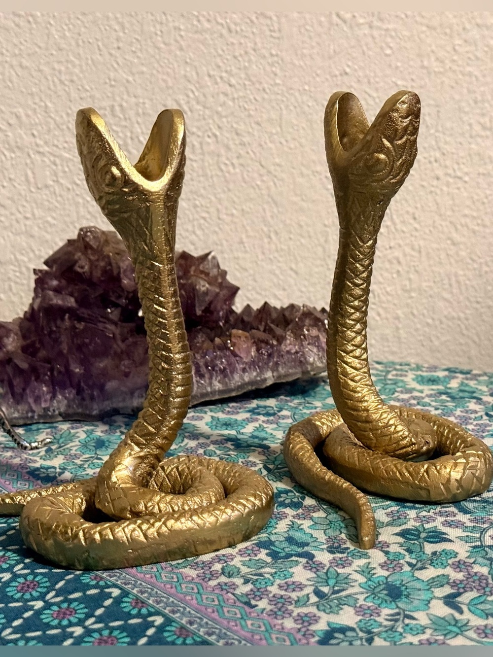 Threshold Gold Tone Coiled Snake Candle Holders Set of 2